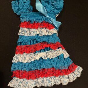 Americana Lace Romper Dress  429RD35  NWT Boutique